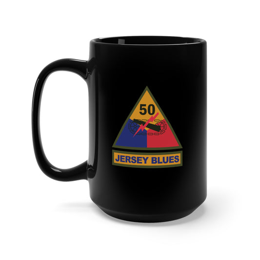 Black Mug 15oz - SSI - 50th Armored Division w Name Tape X 300