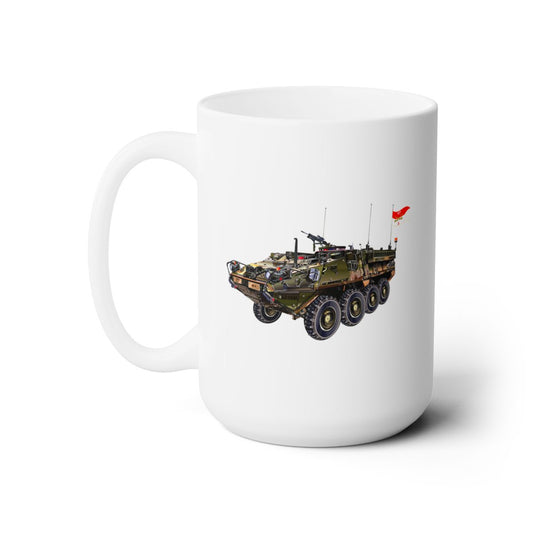 White Ceramic Mug 15oz - Army - 3rd Squadron, 17th Cavalry Regiment Stryker Vehicle wo Txt