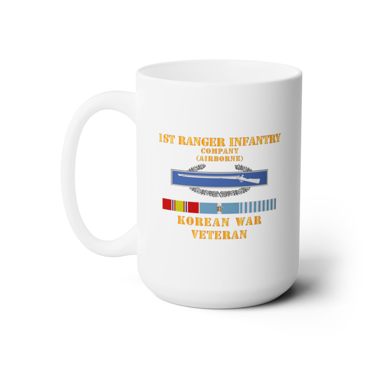 White Ceramic Mug 15oz - 1st Ranger Infantry Company (Airborne) w CIB w KOREA SVC x 300White Ceramic Mug 15oz - 1st Ranger Infantry Company (Airborne) w CIB w KOREA SVC x 300