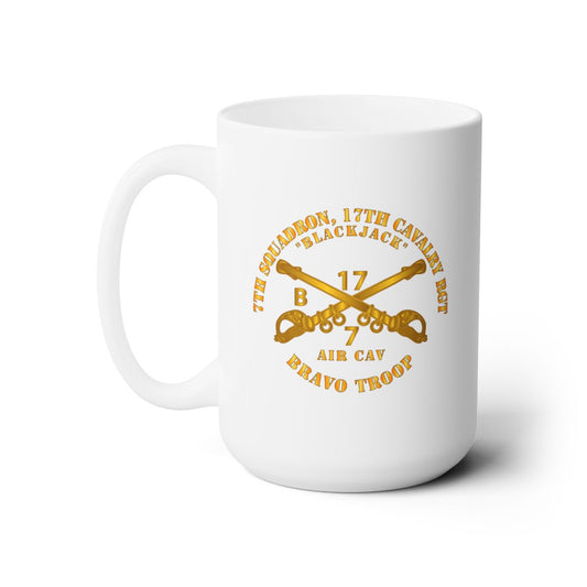White Ceramic Mug 15oz - Army - 7th Sqn 17th Cav Regt - Bravo Trp - Blackjack