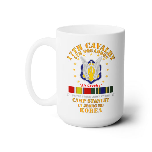 White Ceramic Mug 15oz - Army - 5th Squadron 17th Cavalry - Air Cav - Camp Stanley  Korea w KDSM SVC