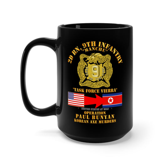 Black Mug 15oz - Operation Paul Bunyan - 2nd Bn 9th Infantry - Korea