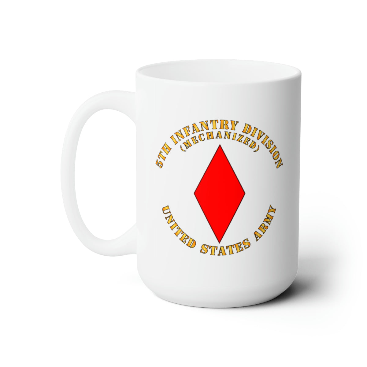 White Ceramic Mug 15oz - Army - 5th Infantry Division - US Army