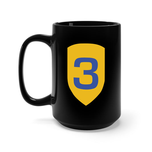 Black Mug 15oz - SSI - 3rd Cavalry Division X 300