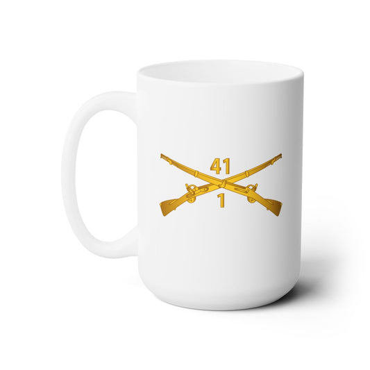 White Ceramic Mug 15oz - Army - 1st Bn, 41st Infantry wo Txt