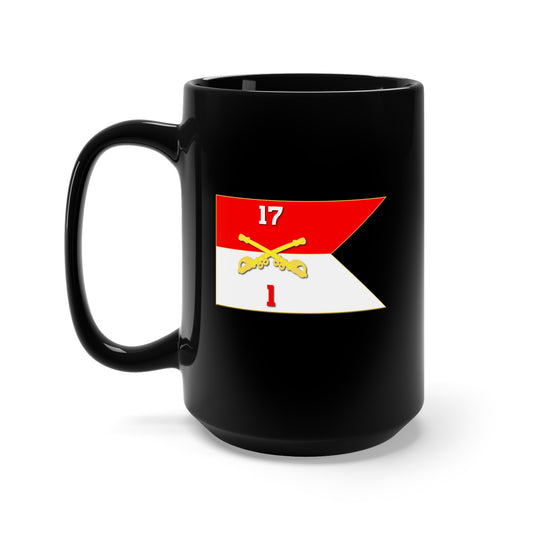 Black Mug 15oz - Army - 1st Squadron, 17th Cavalry Guidon