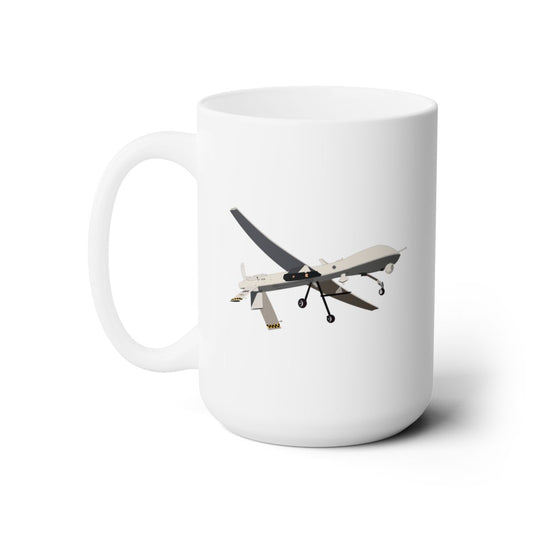 White Ceramic Mug 15oz - Aircraft - MQ1 - Predator