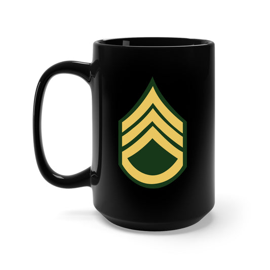 Black Mug 15oz - Army - Staff Sergeant E-6 (SSG)