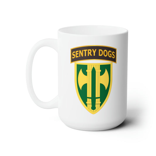 White Ceramic Mug 15oz - Army - 18th MP Brigade - Sentry Dogs Tab wo Txt