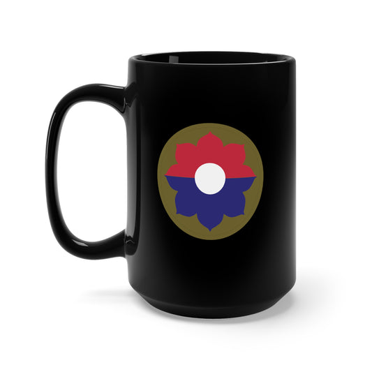 Black Mug 15oz - SSI - 9th Infantry Division wo Txt X 300