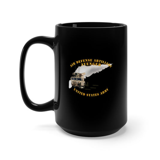 Black Mug 15oz - Army - Avenger Air Defense - Firing Missile