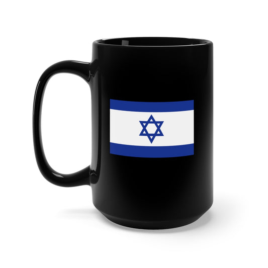 Black Mug 15oz - Flag of Israel X 300