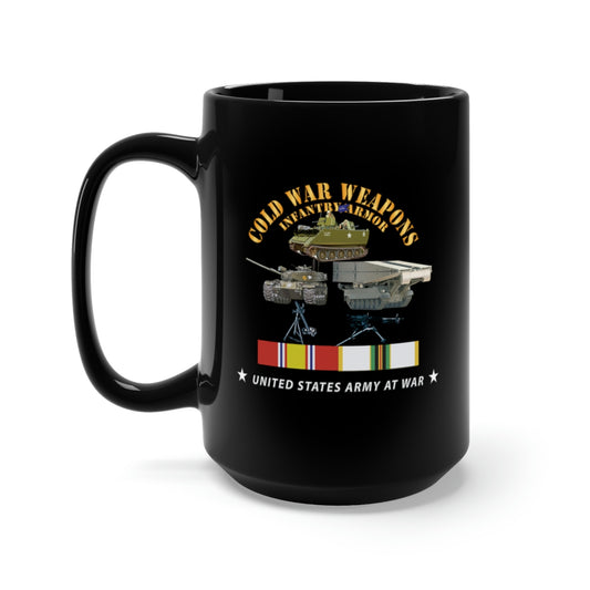 Black Mug 15oz - Cold War Weapons - Infantry Armor w COLD SVC X 300
