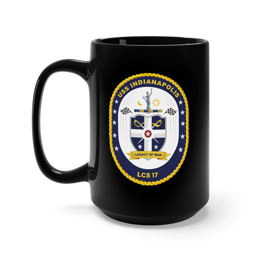 Black Mug 15oz - USS Indianapolis (LCS-17) wo Txt X 300