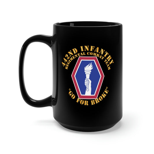 Black Mug 15oz - Army - 442nd Infantry Regimental Combat Team X 300