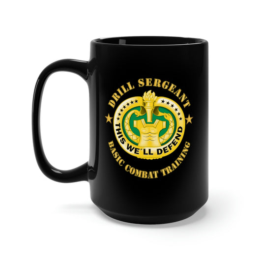 Black Mug 15oz  - Army - Drill Sgt Badge - Basic Combat Training X 300