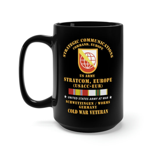Black Mug 15oz - Army - SSI, USA STRATCOM, Eur - Ssi, Schwetzingen-Worms, Germany w Cold Svc X 300