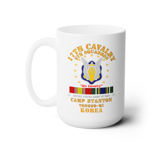 White Ceramic Mug 15oz - Army - 5th Squadron 17th Cavalry - Air Cav - Camp Stanton - Korea w KDSM SVC