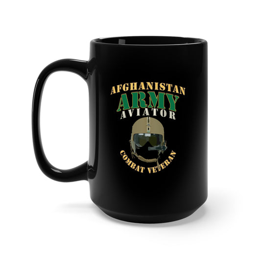 Black Mug 15oz - Army - ARMY -  Aviator - Afghanistan War - Combat Vet X 300
