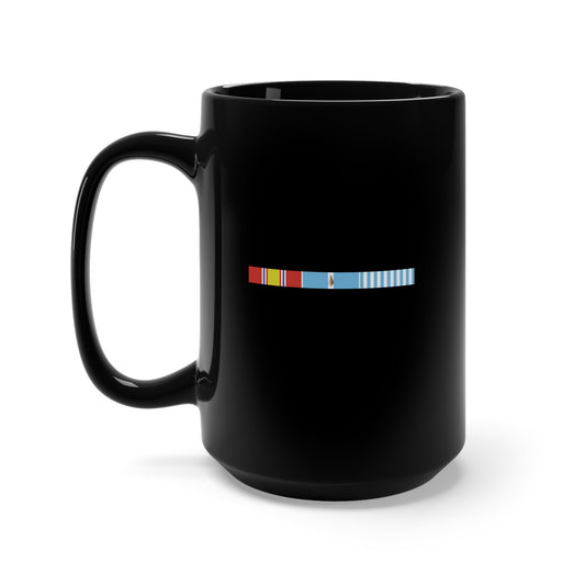 Black Mug 15oz - Korean War Service Bar w Spearhead