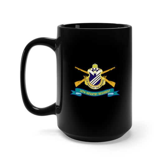 Black Mug 15oz - Army - 38th Infantry Regiment w Br - Ribbon X 300