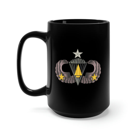 Black Mug 15oz - Army - Combat Paratrooper - Combat Vet wo Txt
