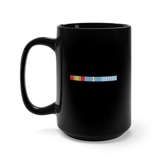 Black Mug 15oz - Korean War Service Bar w Spearhead - Campaign Star