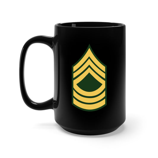 Black Mug 15oz - Army - Master Sergeant E-8 (MSG)