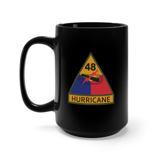 Black Mug 15oz - SSI - 48th Armored Division w Name Tape X 300