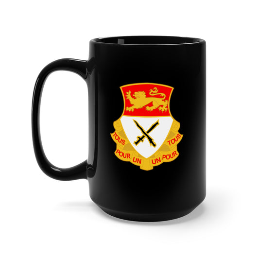 Black Mug 15oz - Army  - 15th Cavalry Regiment wo Txt