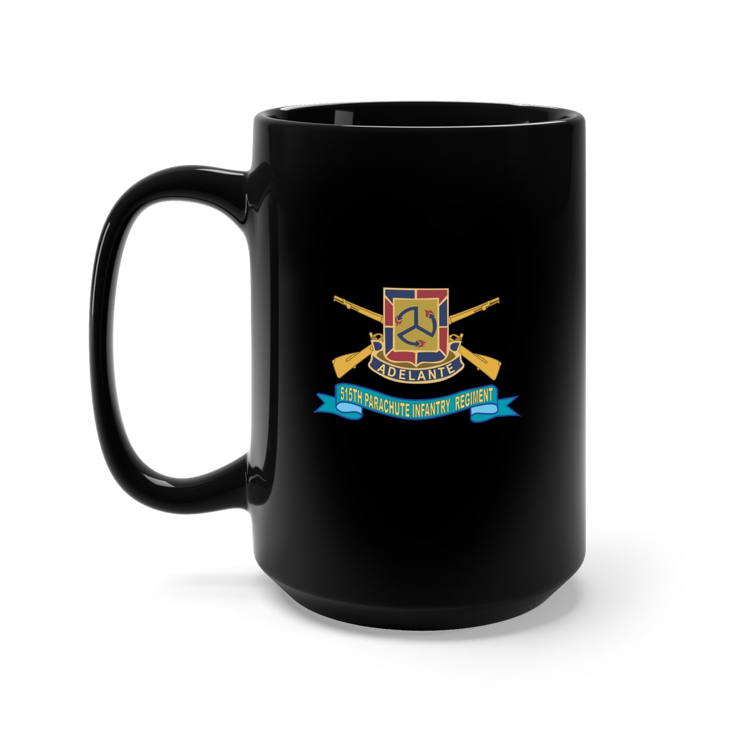 Black Mug 15oz - Army - 51th Parachute Infantry Regiment - DUI w Br - Ribbon X 300