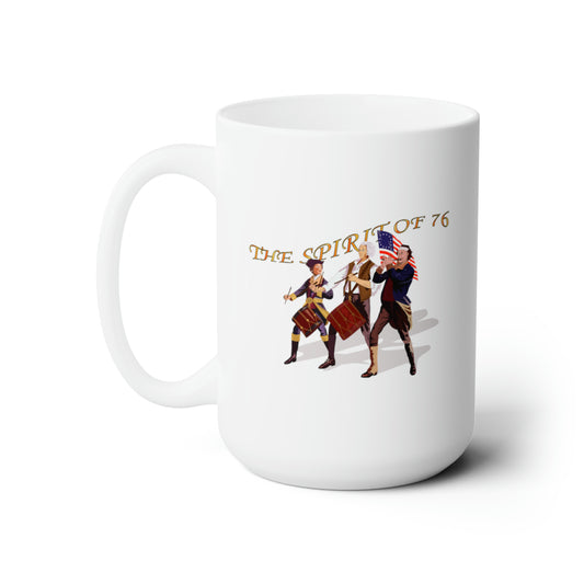 White Ceramic Mug 15oz - America - Spirit of 76