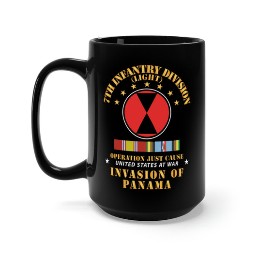 Black Mug 15oz - Just Cause - 7th Infantry Division w Svc Ribbons X 300