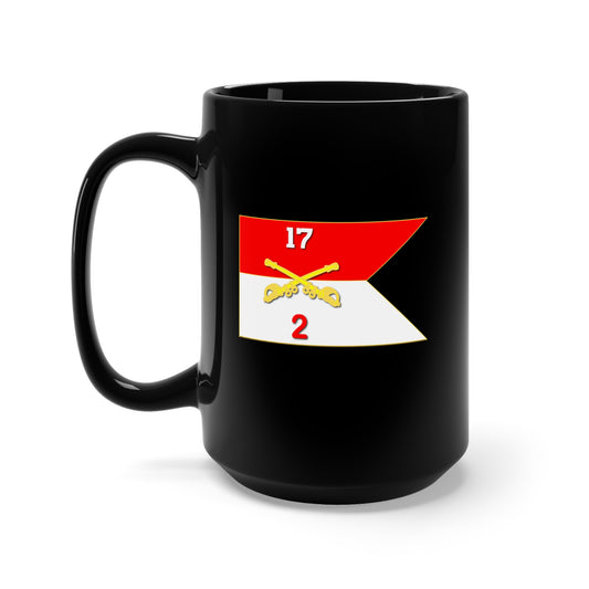 Black Mug 15oz - Army - 2rd Squadron, 17th Cavalry Guidon