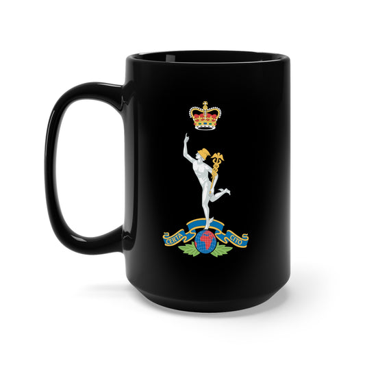 Black Mug 15oz - UK - Royal Corps of Signals - Army of UK wo Txt X 300