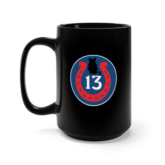 Black Mug 15oz - SSI - 13th Infantry Division - Cat X 300