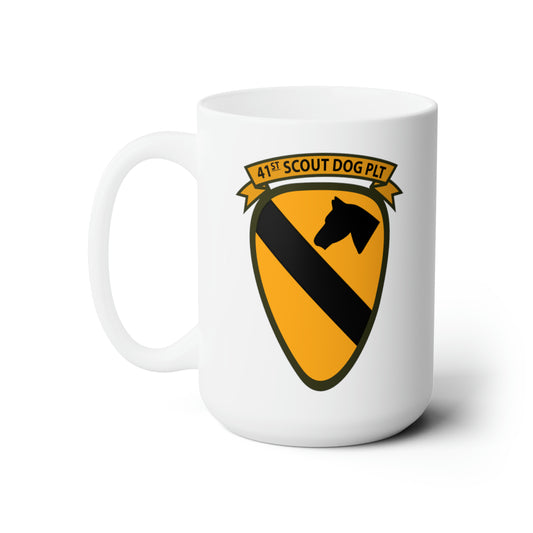 White Ceramic Mug 15oz - Army - 41st  Scout Dog Platoon 1st Cav wo Txt