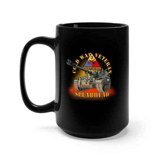 Black Mug 15oz - 3rd Armored Division - Spearhead  w  M109 Howitzer - Fire X 300