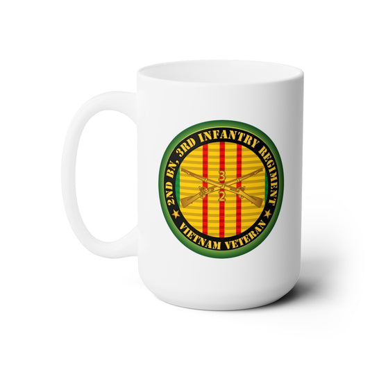 White Ceramic Mug 15oz - Army - 2nd Bn 3rd Infantry Regiment -  Vietnam Veteran w Inf Branch