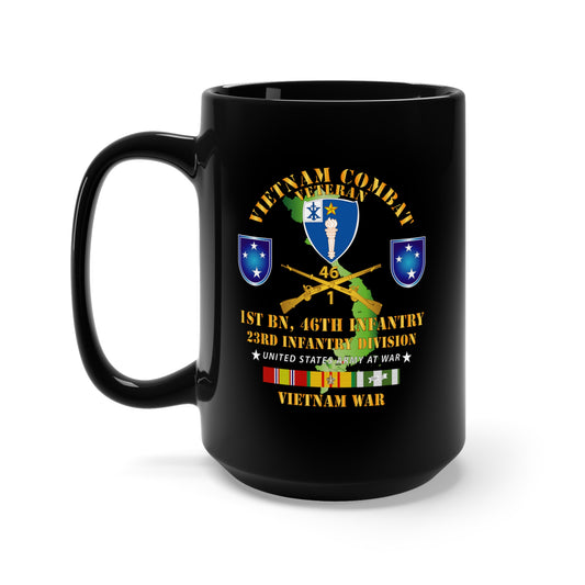 Black Mug 15oz - 1st Bn 46th Infantry w VN SVC
