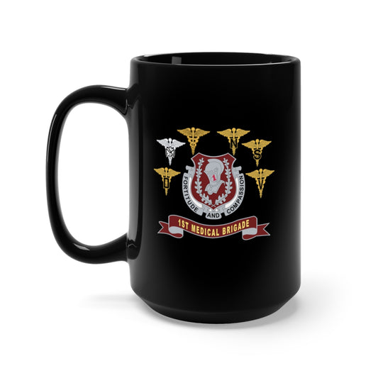 Black Mug 15oz - Army - 1st Medical Brigade - DUI  - Br - Ribbon X 300