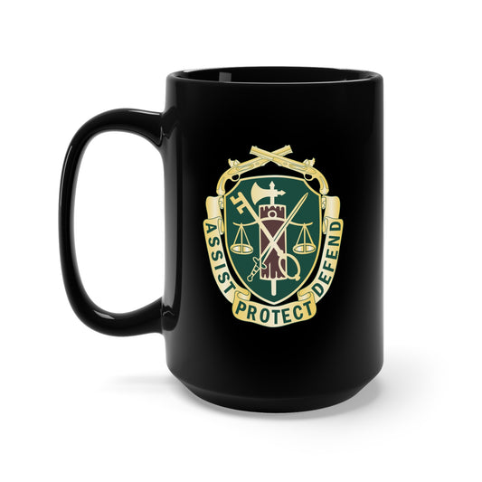 Black Mug 15oz - Military Police Corps Regimental DUI wo Txt X 300