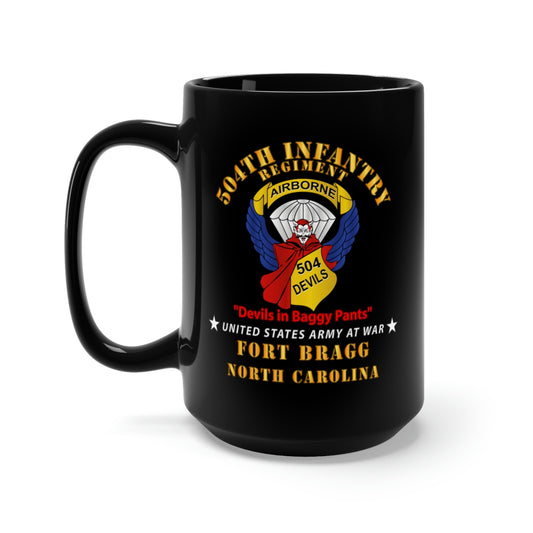 Black Mug 15oz - Army - 504th Infantry Regiment - Devils - FBNC X 300