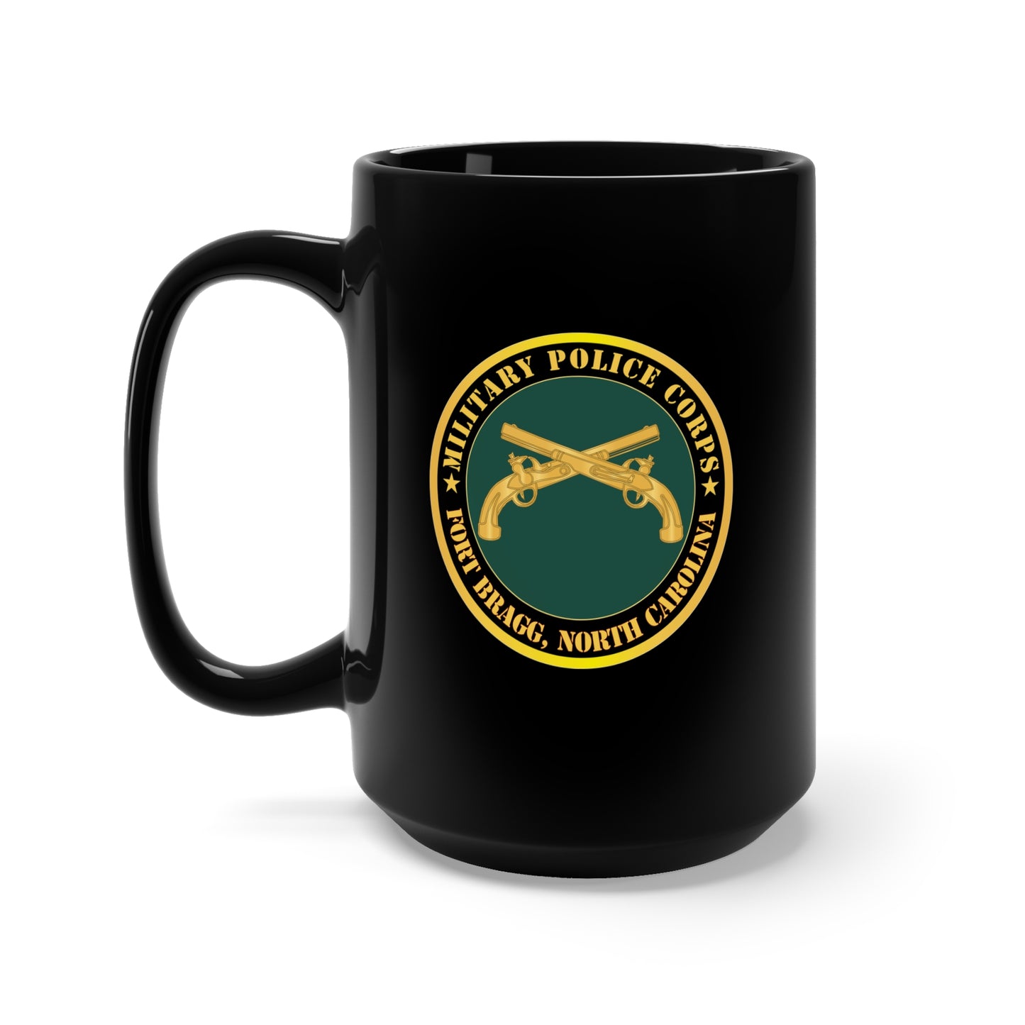 Black Mug 15oz - Army - Military Police - Branch - Fort Bragg, NC X 300
