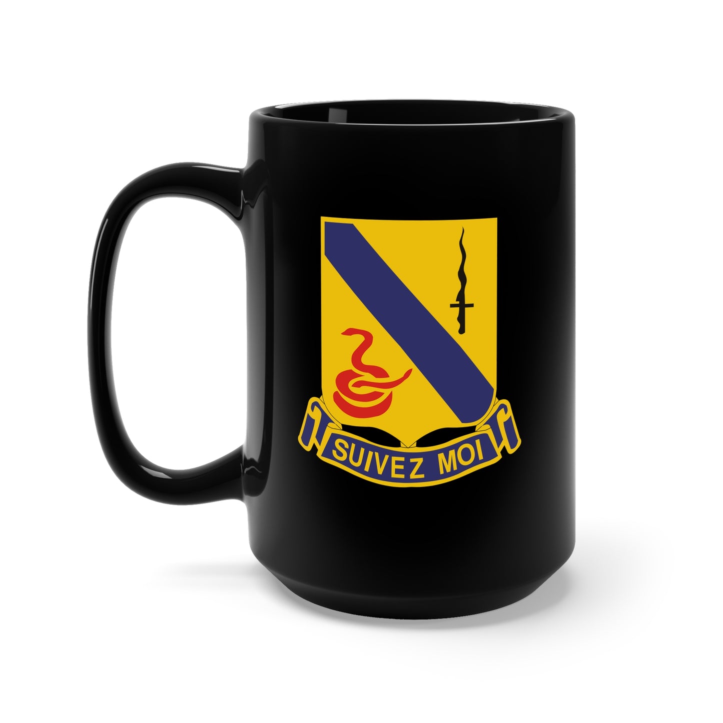 Black Mug 15oz - Army  - 14th Cavalry Regiment wo Txt