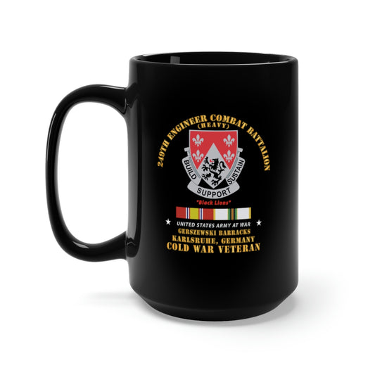 Black Mug 15oz - 249th Engineer Bn - Gerzewski Barracks - Karlsruhe, GE w COLD SVC X 300