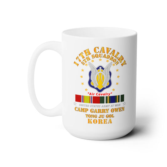 White Ceramic Mug 15oz - Army - 5th Squadron 17th Cavalry - Air Cav - Camp Gary Owen Korea w KDSM SVC