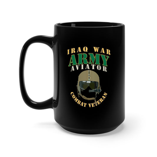 Black Mug 15oz - Army - ARMY -  Aviator - Iraq War - Combat Vet X 300