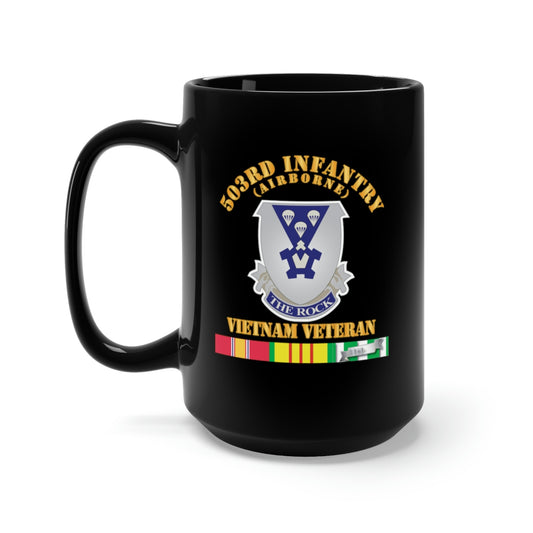 Black Coffee Mug 15oz - Army - 503rd Infantry - Vietnam Veteran X 300