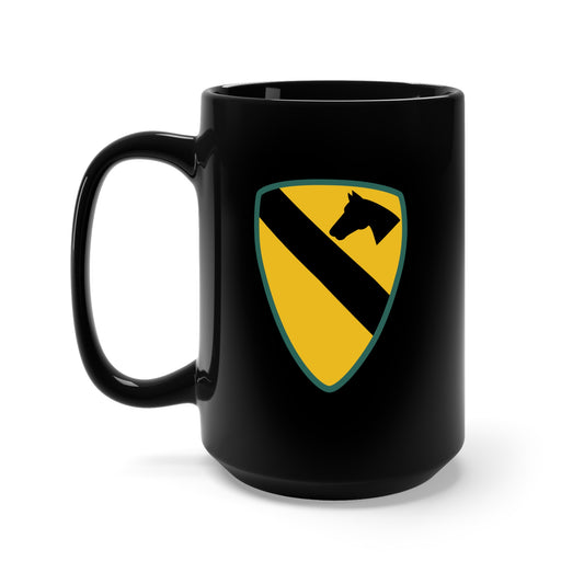 Black Mug 15oz - SSI - 1st Cavalry Division X 300
